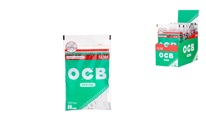 OCB Drehfilter Slim Menthol, 6 mm, Beutel á 120 Filter