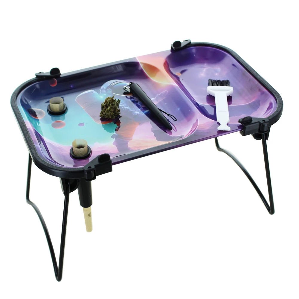 Metall-Rolltablett mit vorgerolltem Kegellader „Space Moon“