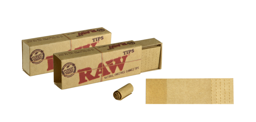 RAW Filter Perforierte Tips Gummed - 1 Block schmal