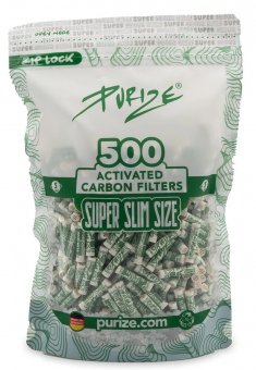 PURIZE Aktivkohlefilter weiß, 1 x 500 Stück im Beutel, 5.0 mm Ø SUPER SLIM SIZE