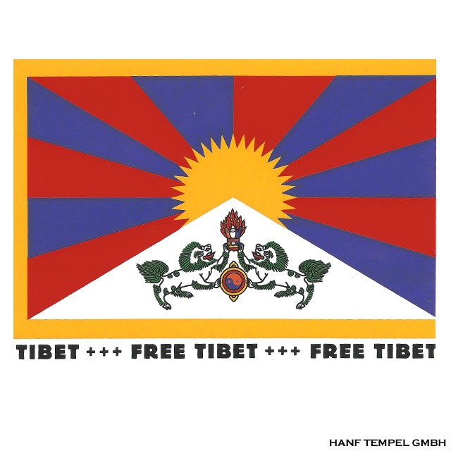 Aufkleber - Free Tibet Flagge