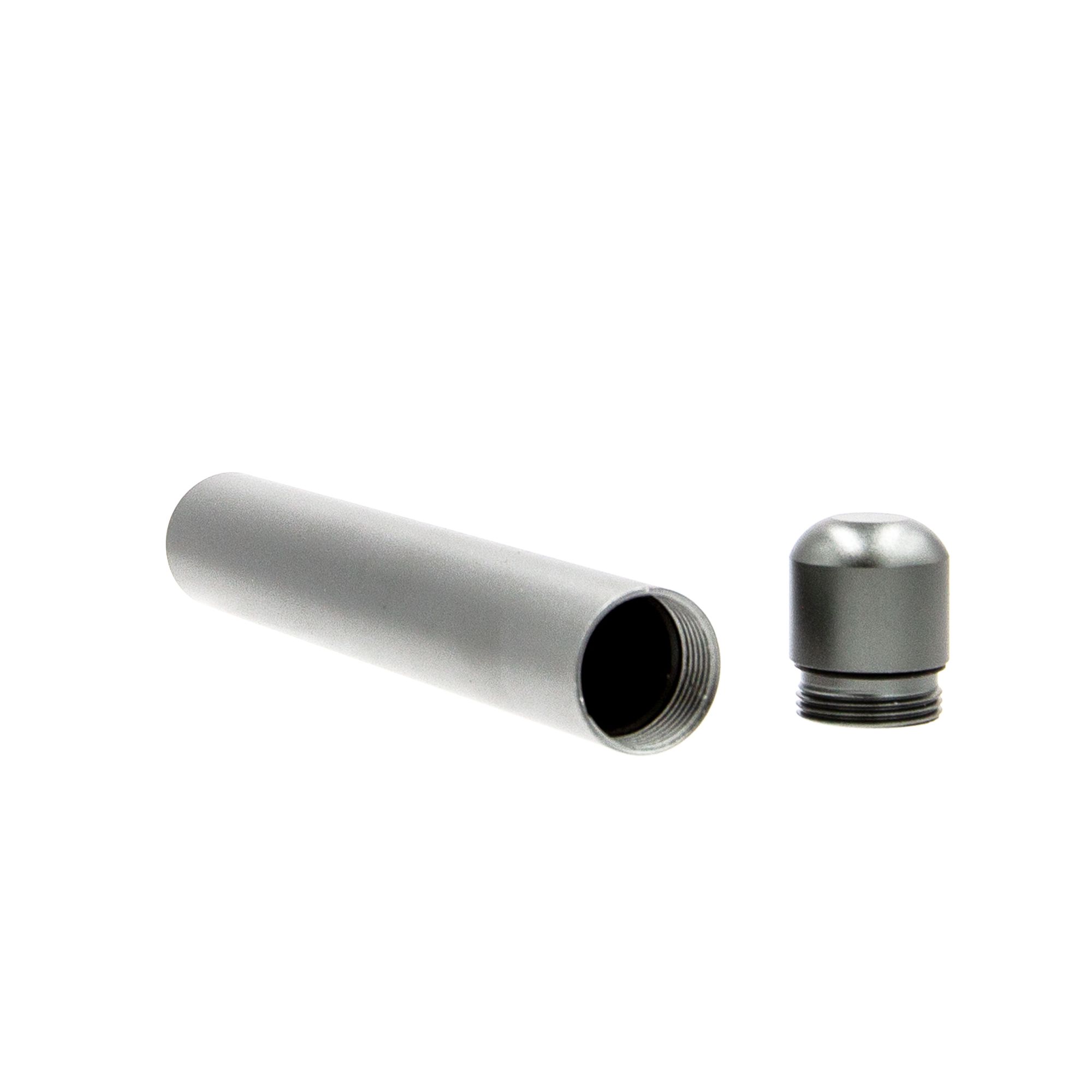 Smell Proof Metal Tube Grey 12 x 1.8 cm