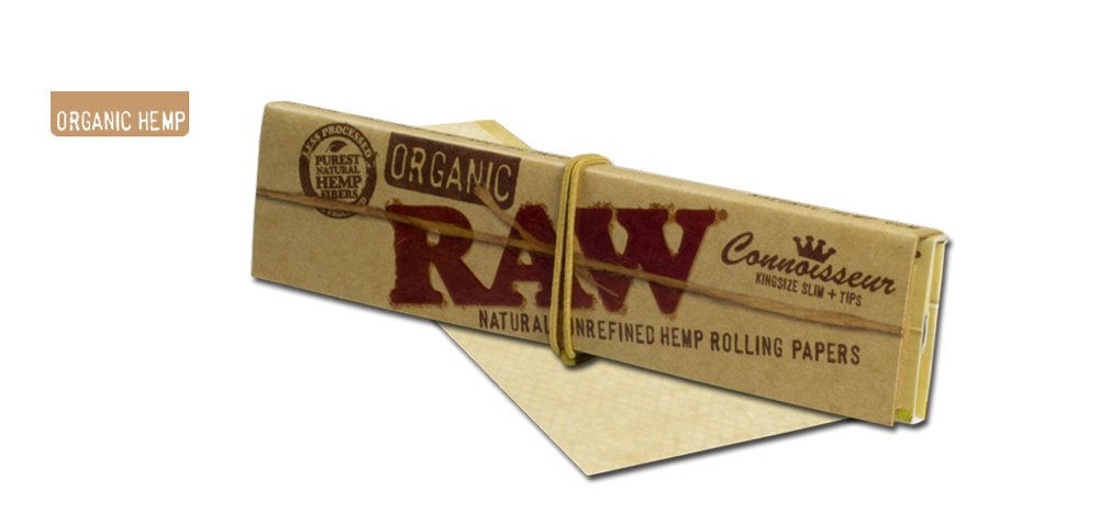 RAW Cigarette Rolling Papers - Connoisseur - Kingsize Slim + Tip