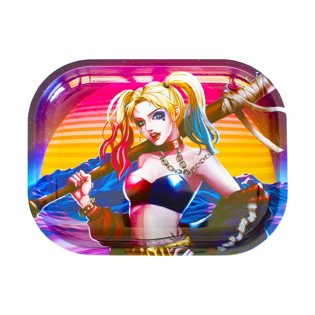 Baseball Bat Girl Small Rolling Tray