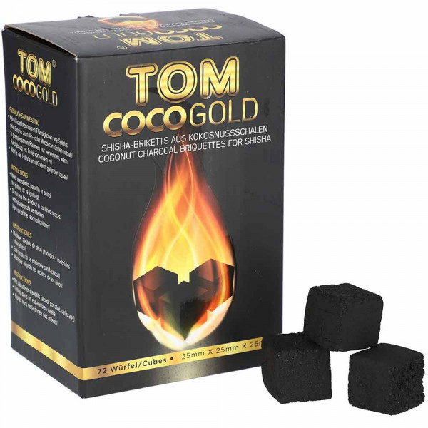  Tom Cococha 1Kg Premium Cocos Kohlewürfel 25mm Gold