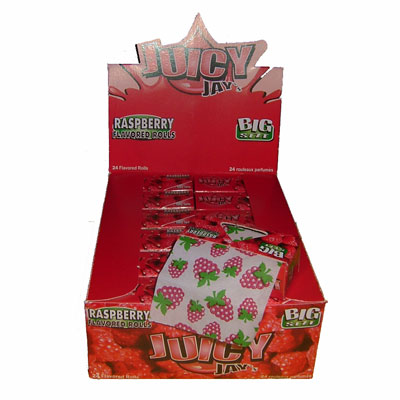 Juicy Jay`s Flavored Rolls Raspberry 5m Box 24 Stk 