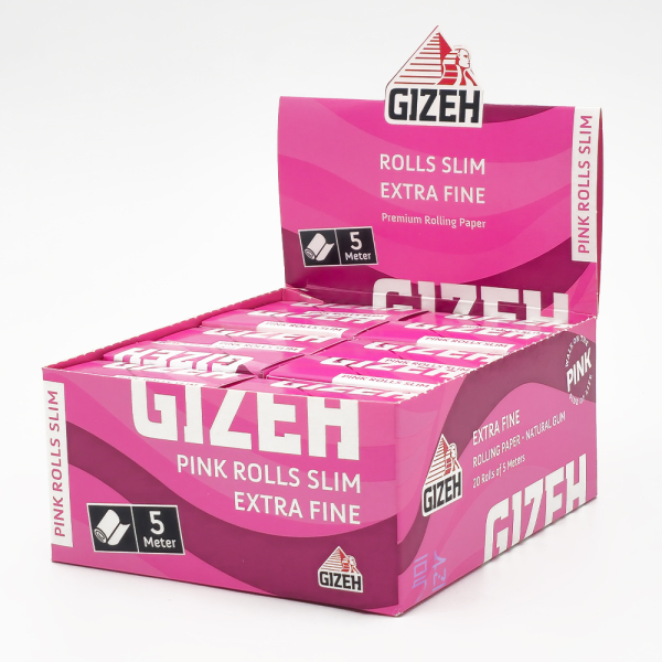 GIZEH All Pink Rolls Slim Display 20pcs