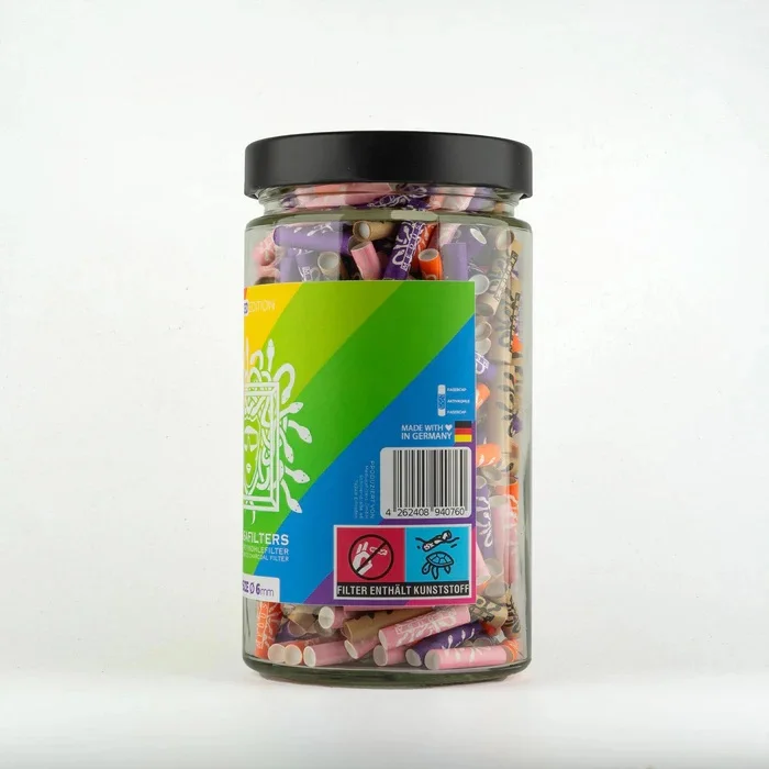 MedusaFilters - 420er Glas - MIXED RAINBOW - Hybrid Aktivkohlefilter