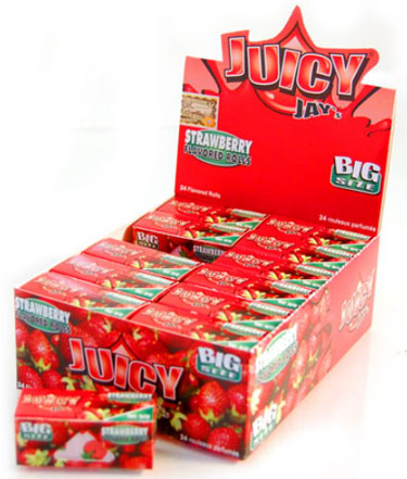 Juicy Jay`s Flavored Rolls Strawberry 5m Box 24 Stk 