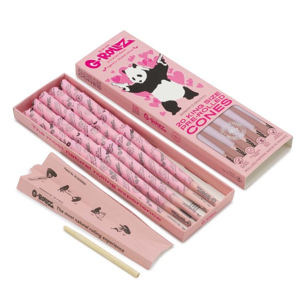 G-Rollz | Banksy's Graffiti - Lightly Dyed Pink - 20 King Size Cones
