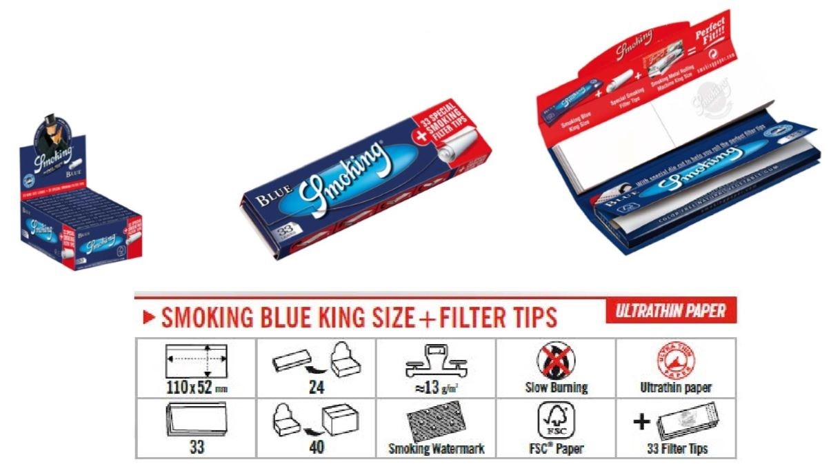Smoking Blau + Filter Tips KS