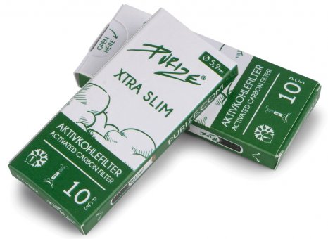PURIZE Aktivkohlefilter WEIß  10er, 5,9 mm Ø, XTRA Slim Size