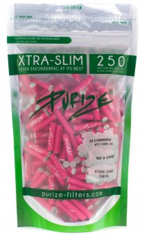 PURIZE Aktivkohlefilter pink 1x250er, 5,9mmØ, XTRA Slim Size