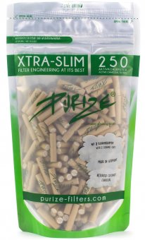 PURIZE Aktivkohlefilter organic 1x250er, 5,9mmØ, XTRA Slim Size