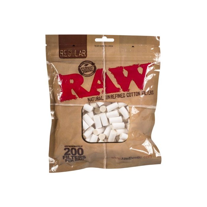 RAW Regular Cotton Filters (200 x Bag)