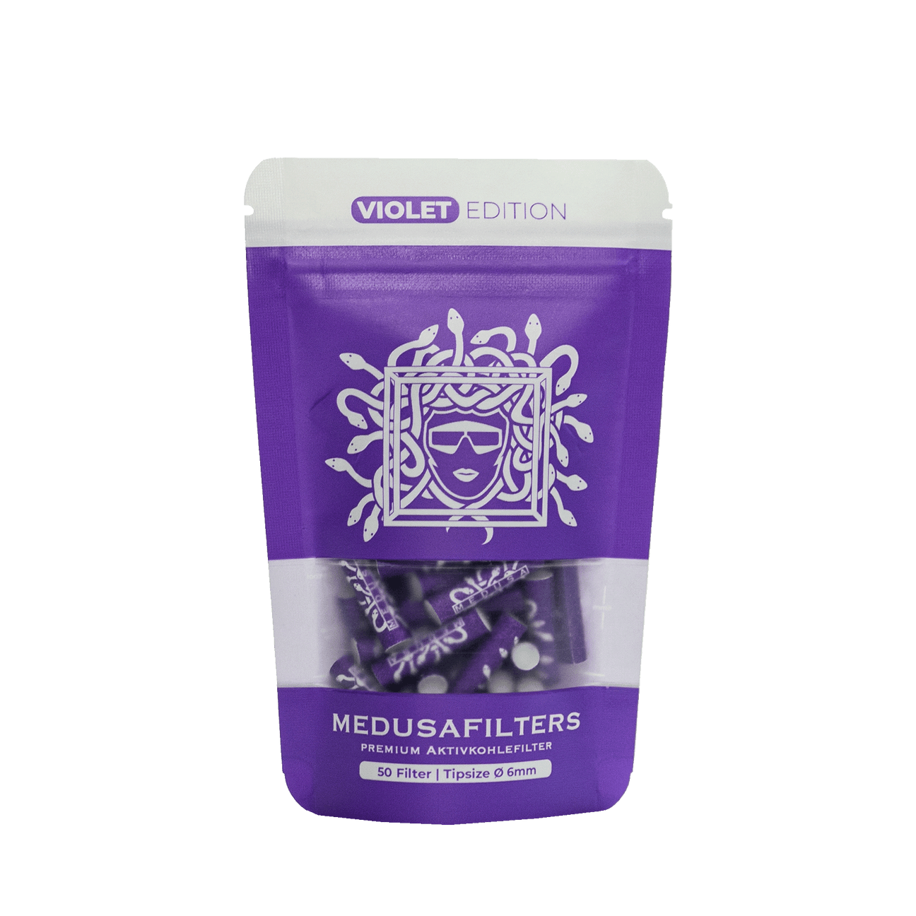 MedusaFilters - 50er Pack - Violet Edition - Hybrid Aktivkohlefilter
