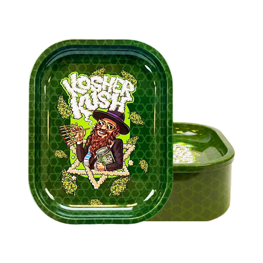 Best Buds Kosher Kush Tin Box Rolling Tray with Storage